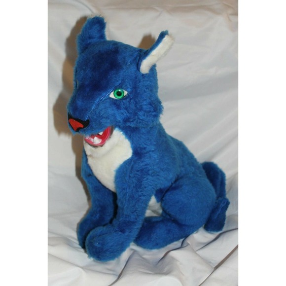 Vintage Rushton Rubber Face University Of Kentucky Wildcat Plush Blue Cat Lion - Picture 1 of 10